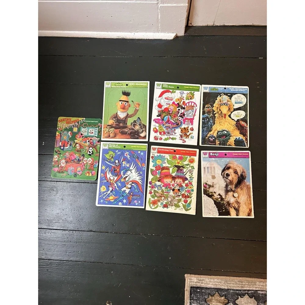 Lot of 7 Vintage Frame-Tray Puzzles Whitman, Golden and Western Publishing USA